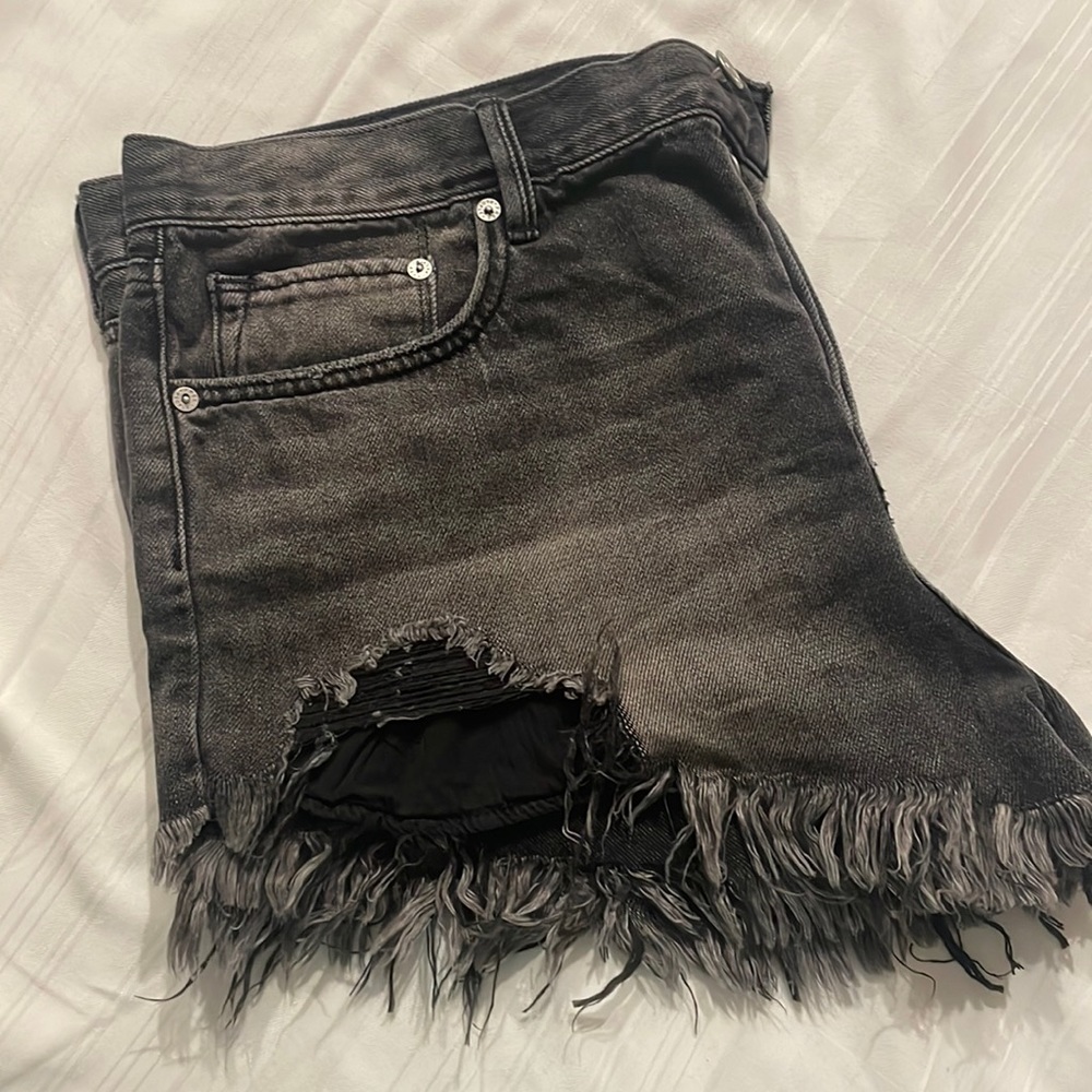 We the free black jean cutoff shorts